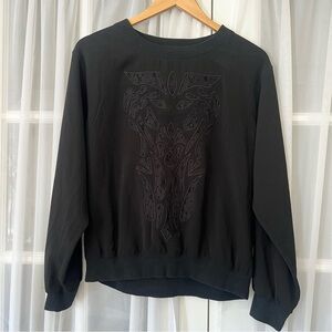 W5 black layered top white pleat lace up knit 0811